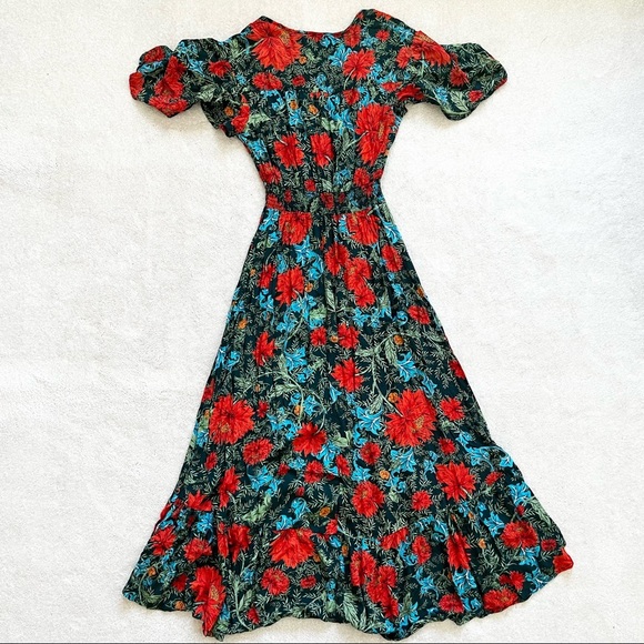 ABEL THE LABEL Midi Fantasy Tropical Dress Size XS Romantic Feminine Pretty - Picture 2 of 10